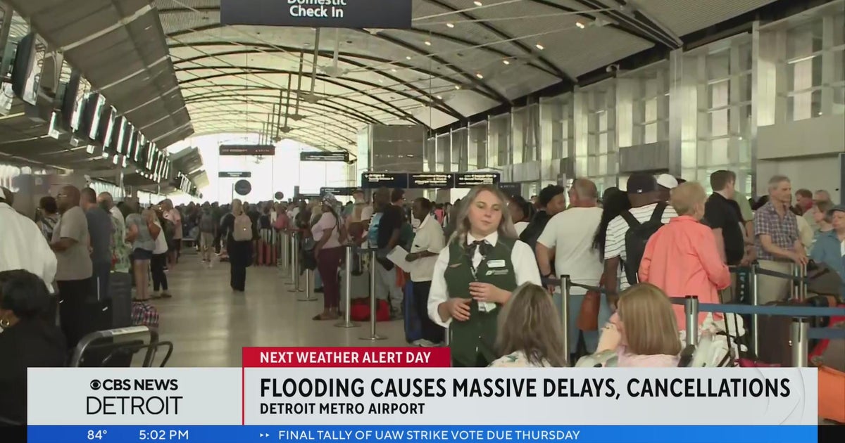 Flooding causes massive delays, cancellations at Detroit Metro Airport