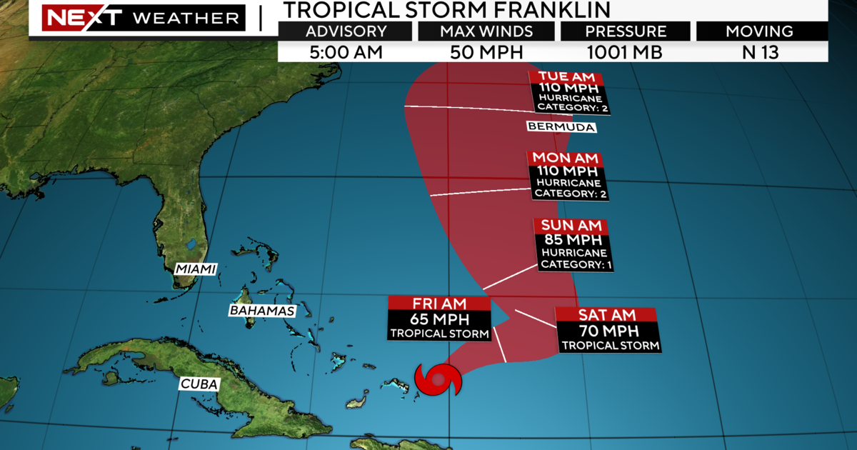 Tropical Storm Franklin back again above open up h2o, forecast to become hurricane