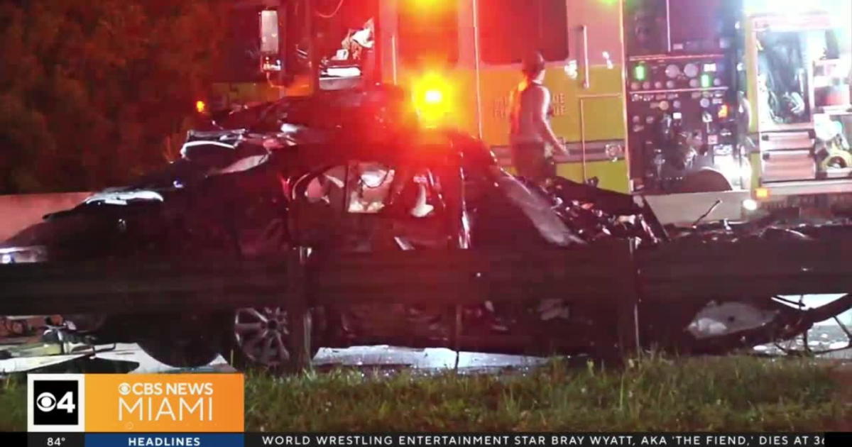 A person critically hurt right after car or truck drives off I-95 overpass at Golden Glades Interchange