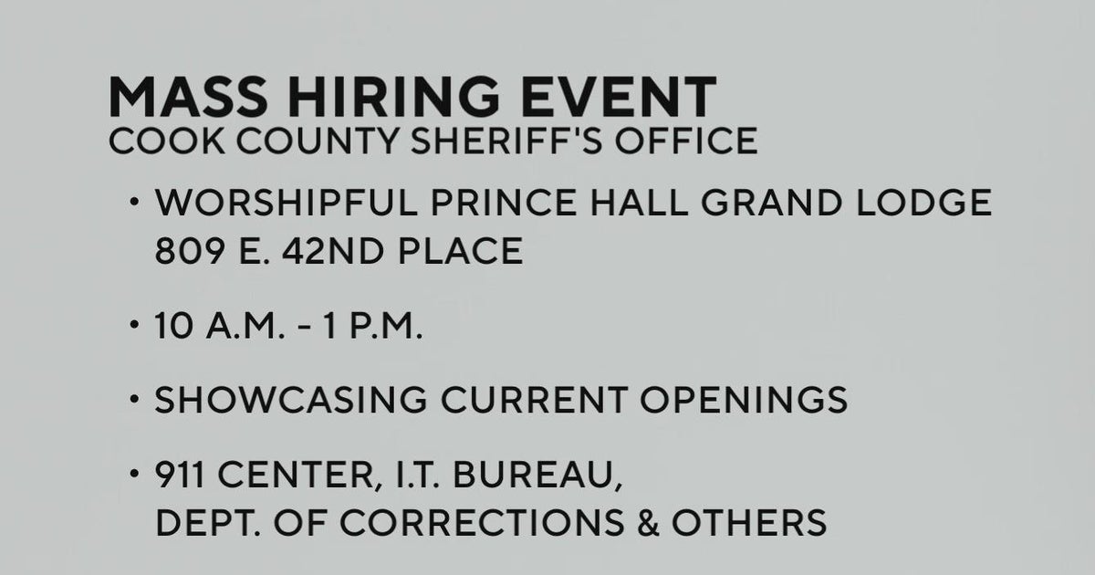 Cook County Sheriff's Office holding job fair in Bronzeville CBS Chicago