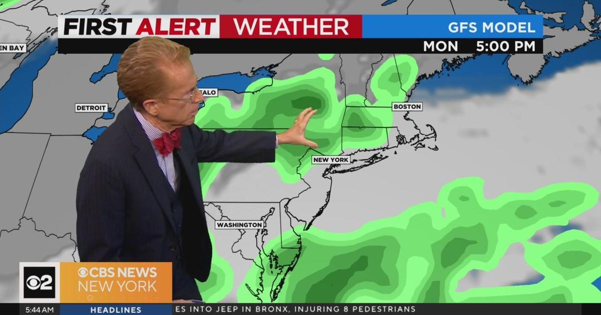 First Alert Weather: Shower chances tonight; Yellow Alert tomorrow - CBS New York