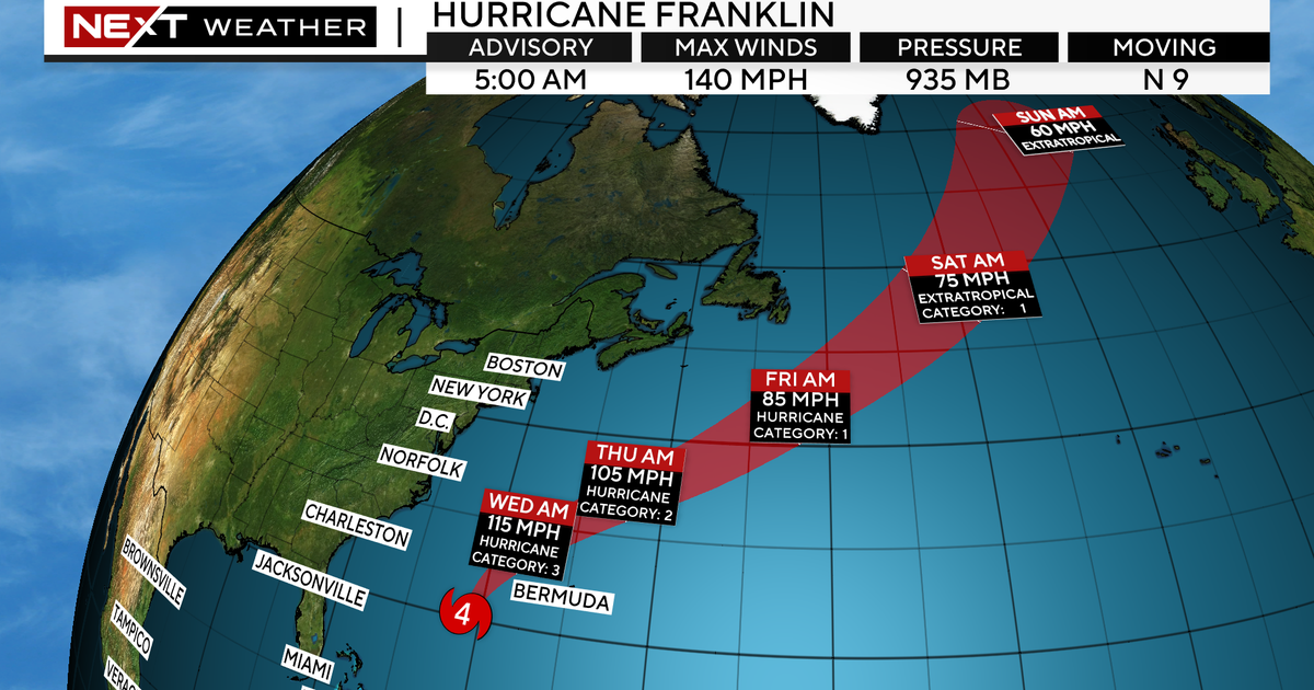Franklin chugging north as highly effective Cat. 4 hurricane Franklin chugging north as highly effective Cat. 4 hurricane