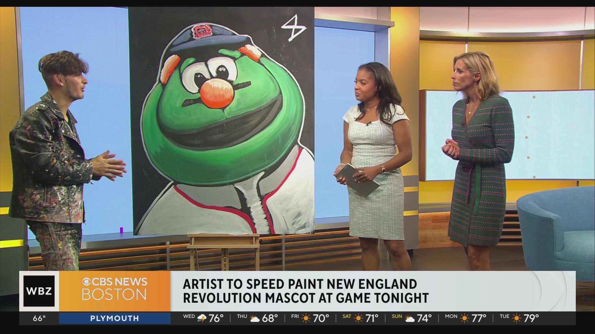 Artist Evan Struck to speed paint New England Revolution mascot at game  tonight - CBS Boston