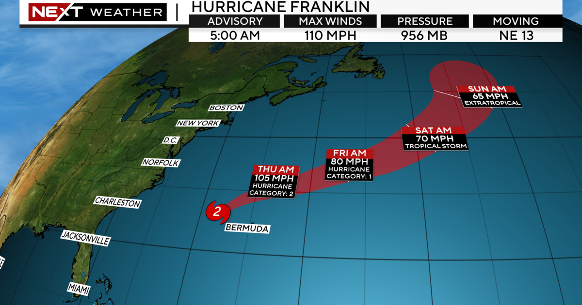 Hurricane Franklin creating tough surf along eastern seaboard