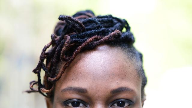 Closeup of young black woman 