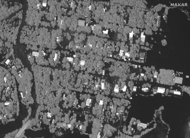 HURRICANE IDALIA, OZELLO, FLORIDA -- AUGUST 30, 2023:  04 Maxar satellite imagery of Ozello, Florida after being hit by Hurricane Idalia.  Please use: Satellite image (c) 2023 Maxar Technologies. 