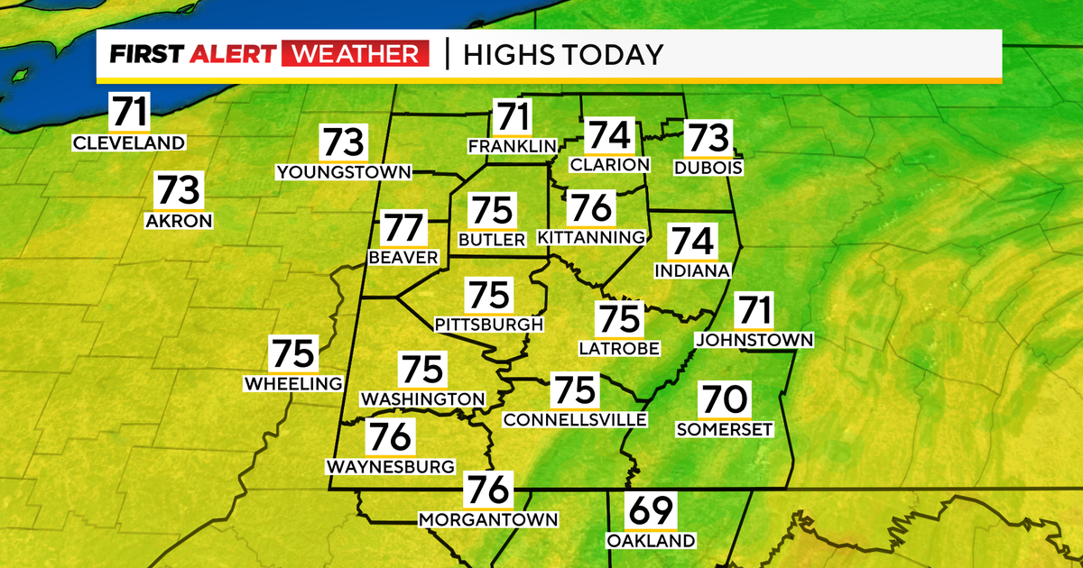 Pittsburgh Weather: Comfy weather sticks around for another day - CBS ...