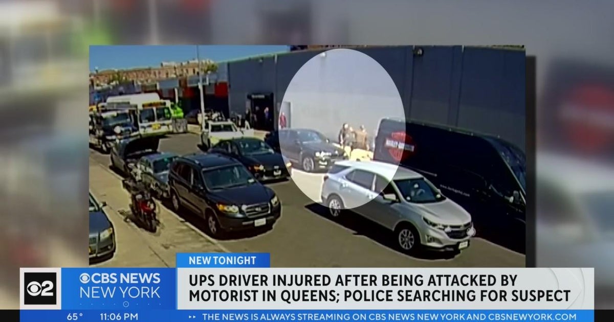Caught on camera: UPS driver attacked by motorist in Queens - CBS New York