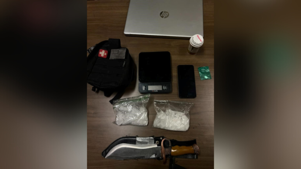 Motorcycle rider arrested on suspicion of possession of meth for sale