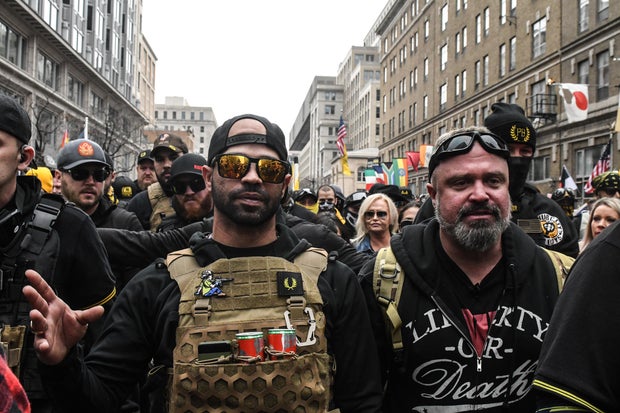 Proud Boys leader Enrique Tarrio at a pro-Trump protest in December 2020