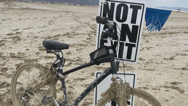 Burning Man, bicycle, mud 