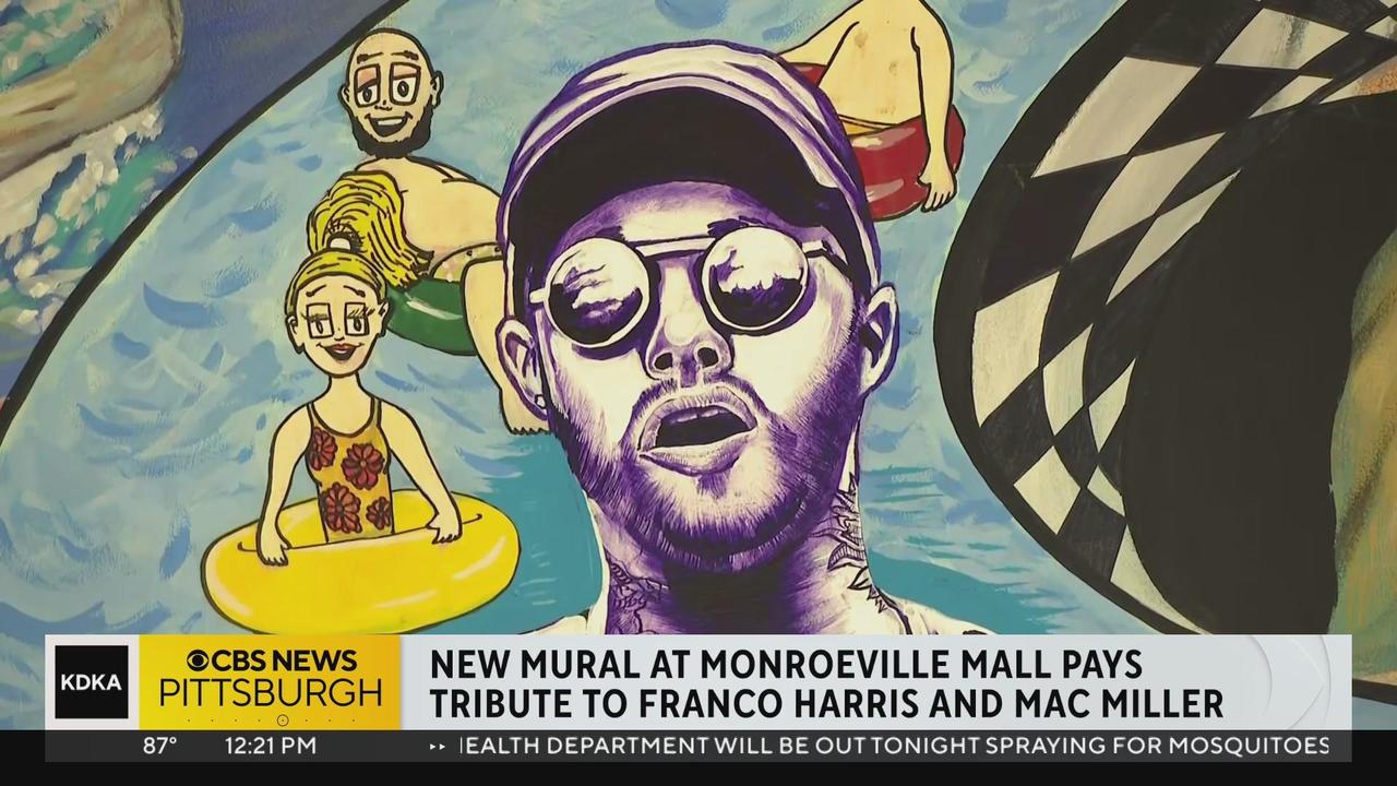 Mural at Monroeville Mall pays tribute to Franco Harris, Mac Miller - CBS  Pittsburgh