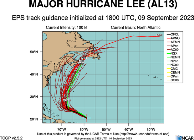 Hurricane Lee spaghetti model 