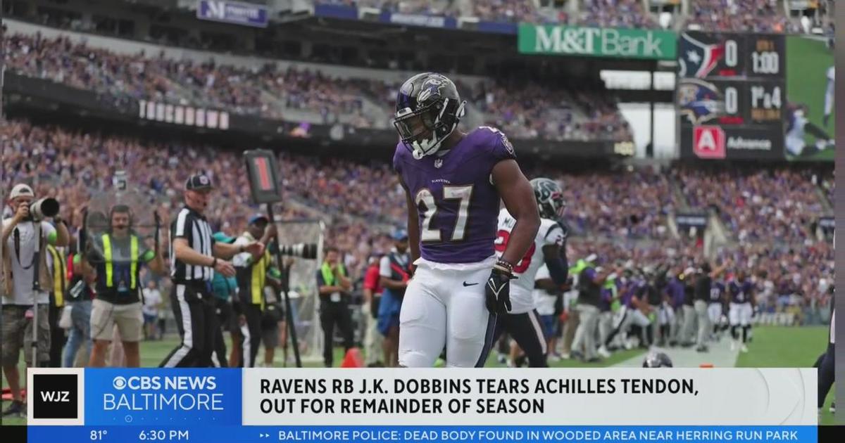 Ravens' running back J.K. Dobbins suffers season-ending Achilles tendon  tear, team confirms - CBS Baltimore