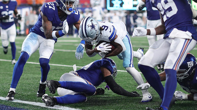 KaVontae Turpin #9 of the Dallas Cowboys rushes for a touchdown during the fourth quarter against the New York Giants at MetLife Stadium on September 10, 2023 in East Rutherford, New Jersey. 
