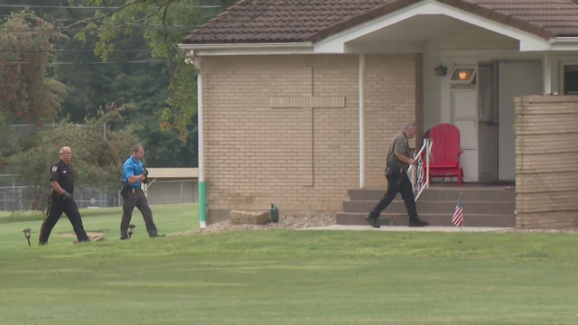 Emergency lights on a us police car 