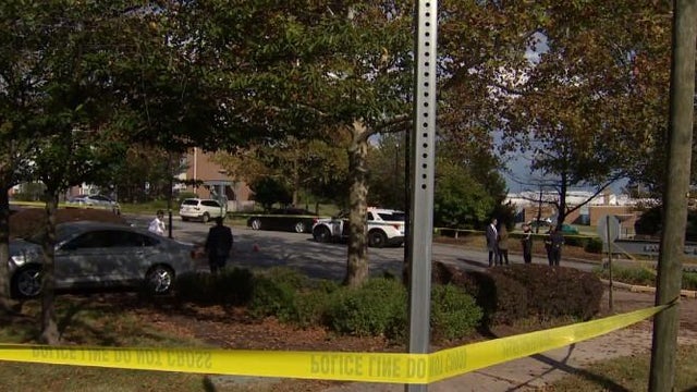 Emergency lights on a us police car 