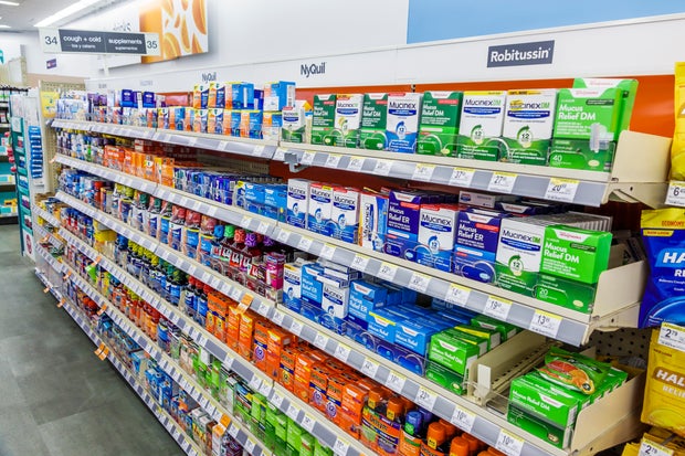 Walgreens pharmacy, over-the-counter medicine, cough, cold and flu relief