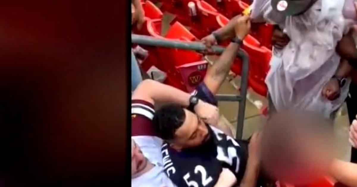 Fan wearing Ravens jersey punched at Commanders game, escorted out says he  was 'the victim' - CBS Baltimore