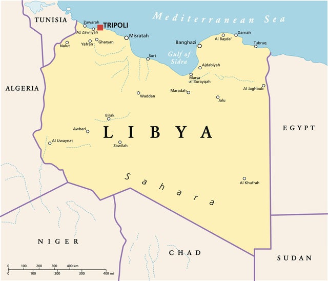 Libya Political Map 