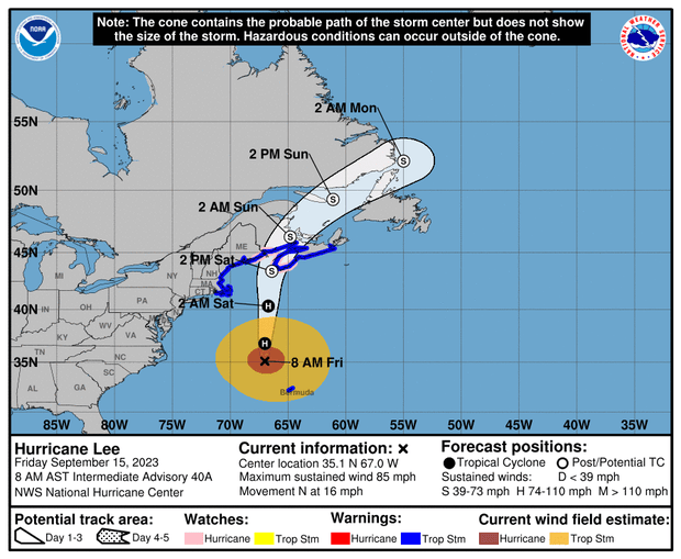 Hurricane Lee's path and timeline: Meteorologists project when and where the storm will hit