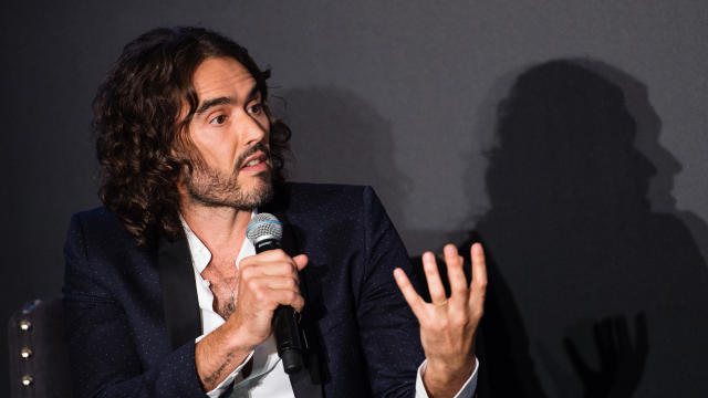 Russell Brand takes part in a discussion at Esquire Townhouse, Carlton House Terrace on Oct. 14, 2017, in London, England. 