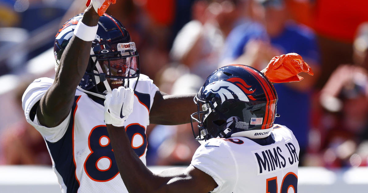 Denver Broncos quarterback Russell Wilson (3) against the Washington  Commanders of an NFL football game Sunday September 17, 2023, in Denver.  (AP Photo/Bart Young Stock Photo - Alamy