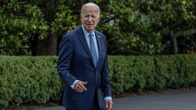 U.S. President Joe Biden walks out of the White House as he prepares to board Marine One on the south lawn on September 17, 2023 in Washington, DC. 