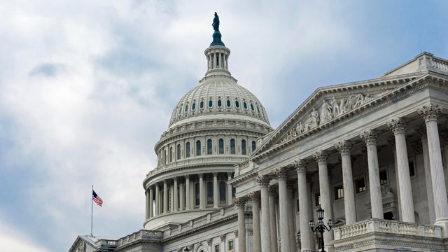 Dramatic view of the United States Capitol Building in Washington DC. 