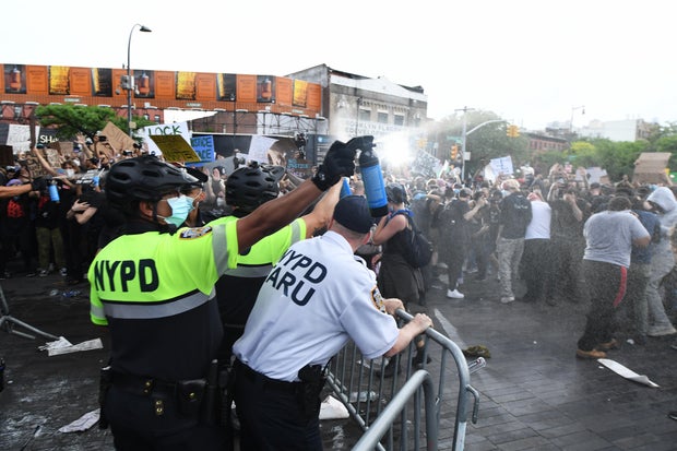 Protests Against Police Brutality Over Death Of George Floyd Continue In NYC