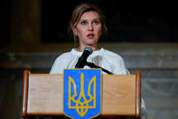 Olena Zelenska, wife of Ukraine President Volodymyr Zelenskyy, speaks at the National Archives in Washington, D.C., on Sept. 21, 2023. 