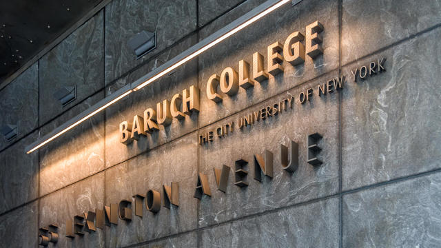 Main entrance to Baruch College's Newman Vertical Campus in 