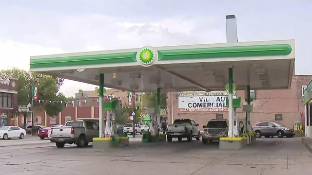 Blue police lights on a car 