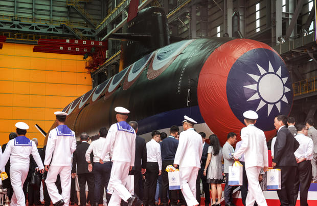 Taiwan unveils first domestically made submarine to help defend against possible Chinese attack