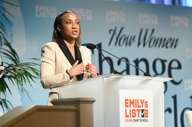 Laphonza Butler speaks onstage at an EMILYs List event on March 7, 2023, in Beverly Hills, California.