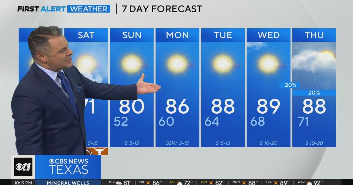 North Texas can expect highs in the upper 80s next week - CBS Texas