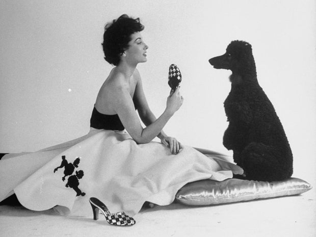 A model wearing a poodle petticoat worn