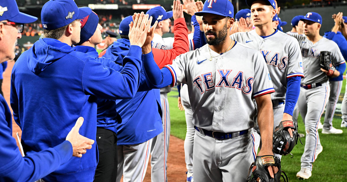 Leody Taveras of the Texas Rangers and manager Bruce Bochy celebrate  News Photo - Getty Images