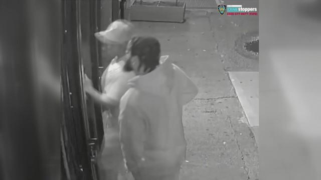 Surveillance video of two individuals wanted in connection to a stabbing in Brooklyn. 
