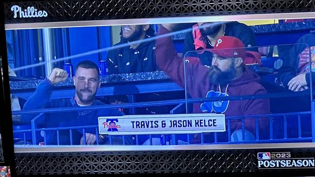 Staley gets star treatment in Philly for NLCS, meets Kelce brothers