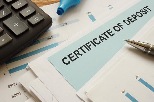 certificate of deposit CD is shown on the conceptual business photo 