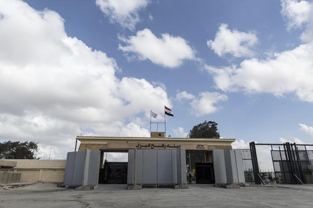 A view of buildings at the Rafah border on October 18, 2023, in North Sinai, Egypt. 