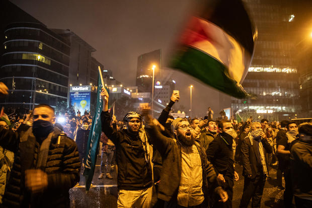 Protests At Israeli Consulate In Istanbul After Gaza Hospital Blast 