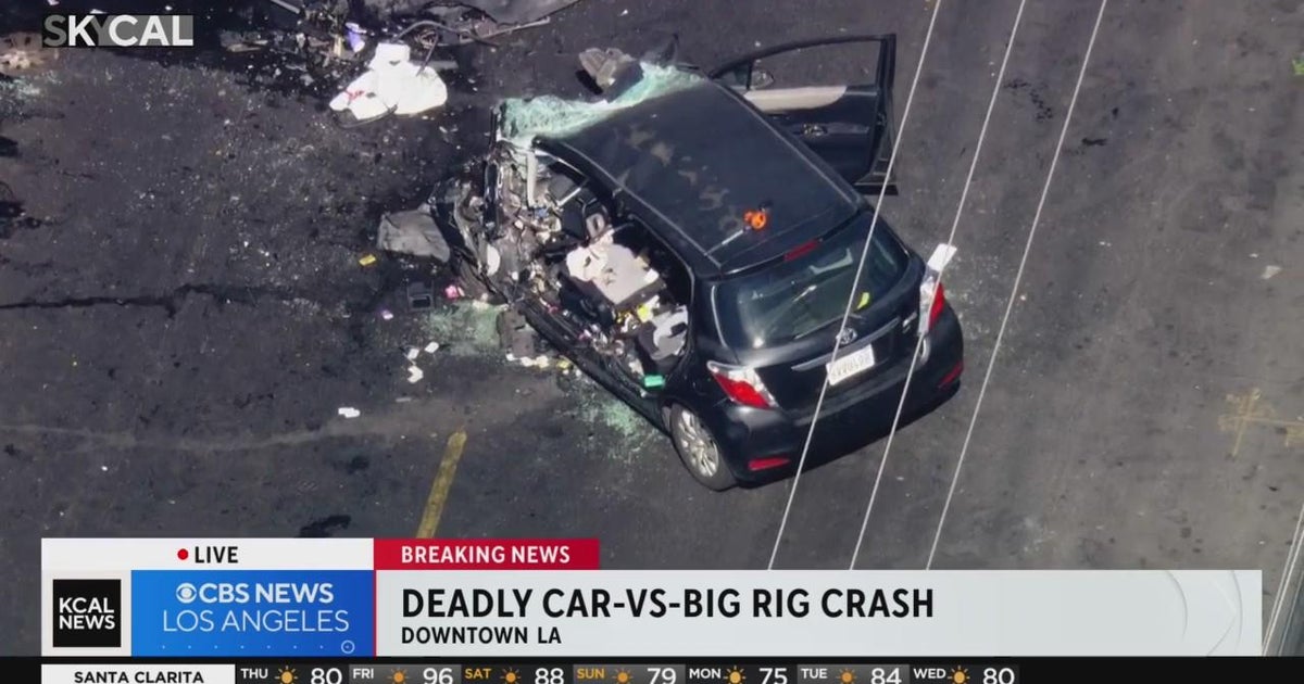 Deadly car vs semi truck crash in LA under investigation CBS Los Angeles