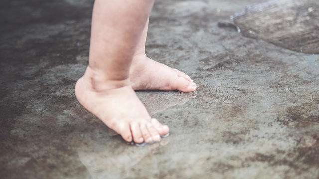 Toddler Walking Barefoot 