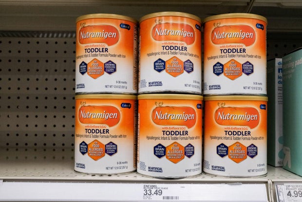 A few cans of Enfamil Nutramigen hypoallergenic toddler