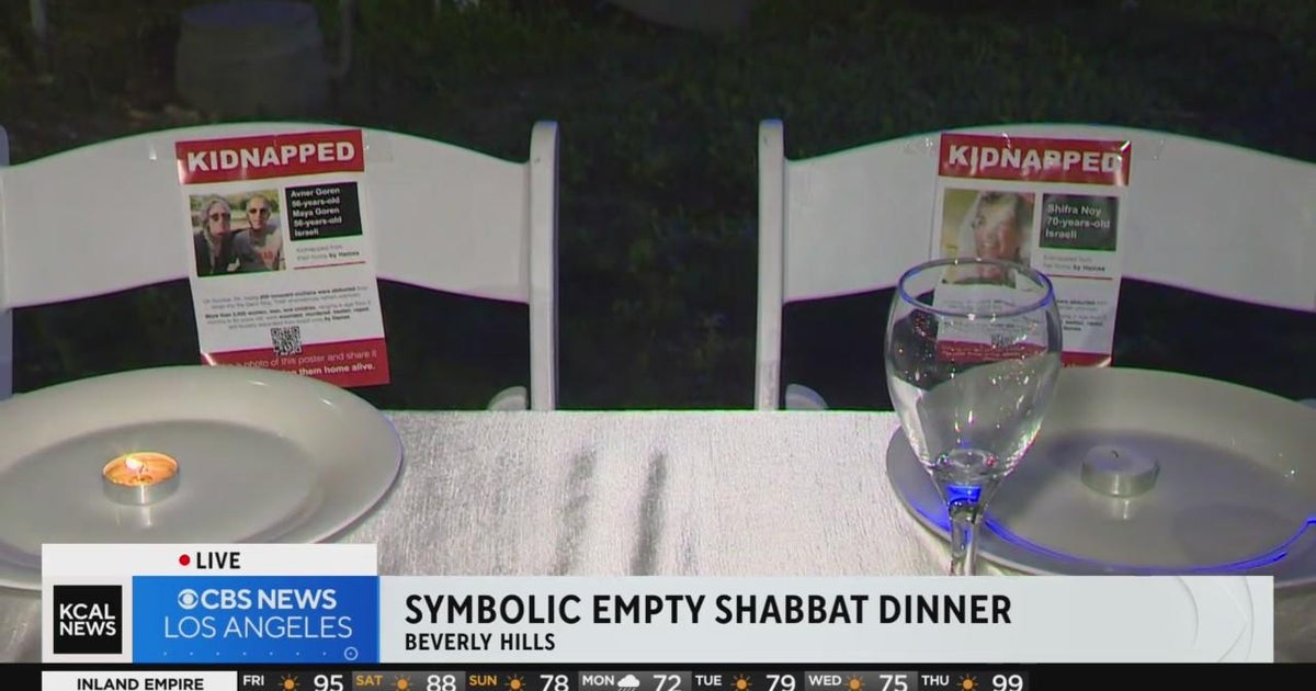 Symbolic empty Shabbat dinner set in Beverly Hills to highlight Israeli
