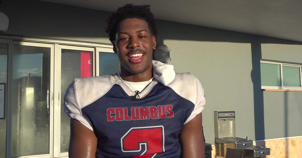 Dylan Stephenson, defensive lineman at Christopher Columbus HS: A Nat Moore Trophy nominee Dylan Stephenson, defensive lineman at Christopher Columbus HS: A Nat Moore Trophy nominee