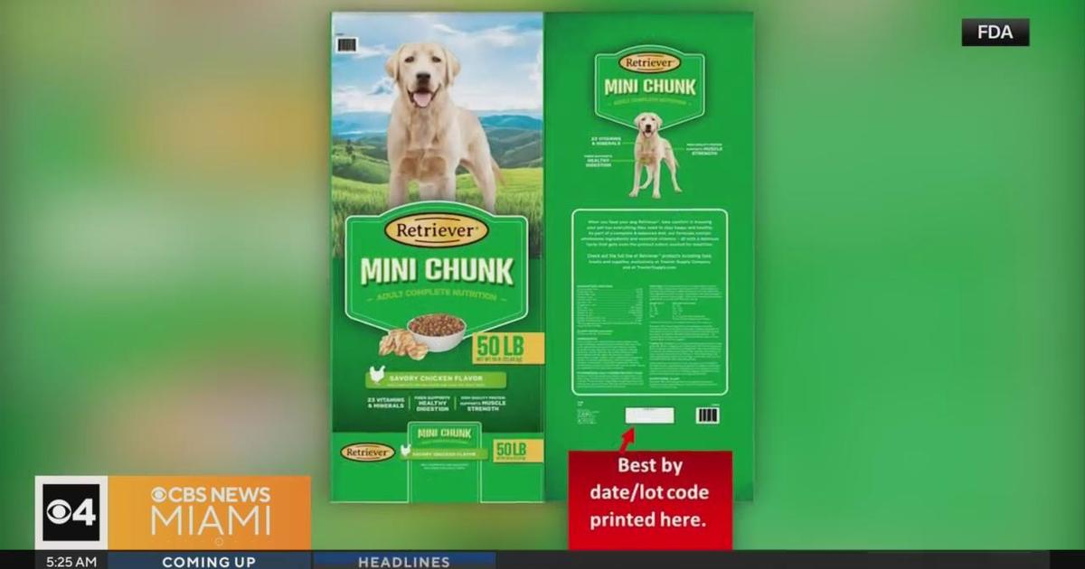 Dog food recalled due to potential salmonella contamination CBS Miami