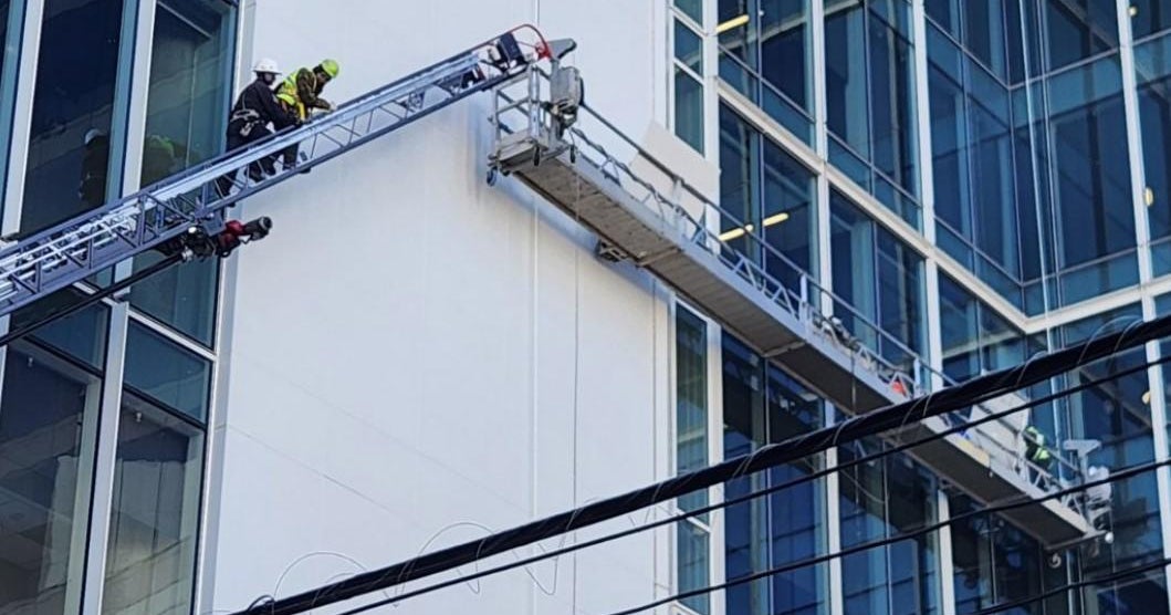 Two window washers rescued 70 feet off ground at Marriott Headquarters